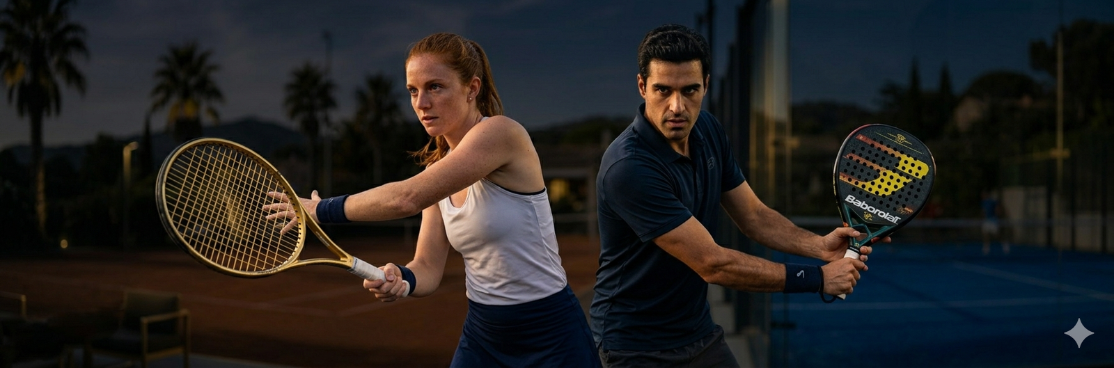 Joueur de tennis et joueur de padel en competition - choisir sa meilleure raquette